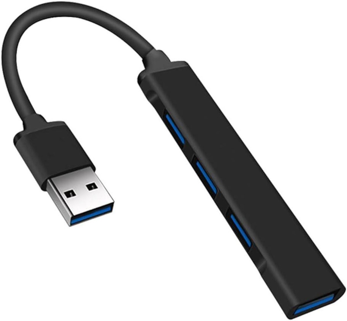 USB Hub - Poorten Uitbreider - Apparaten Aansluiten - Aluminium Behuizing - 4 Poorten - Zwart