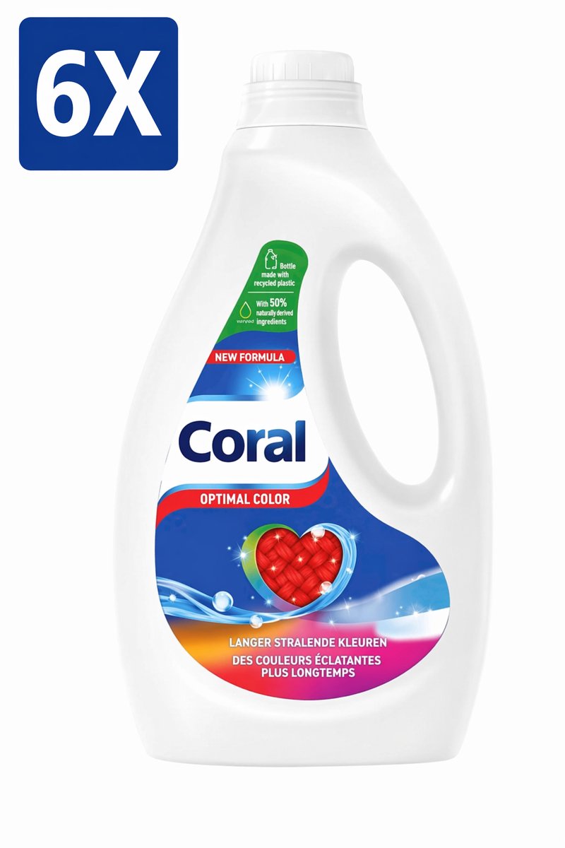 6 x Coral Vloeibaar Wasmiddel Optimal Color - 1.17 l (6x26 wasbeurten)