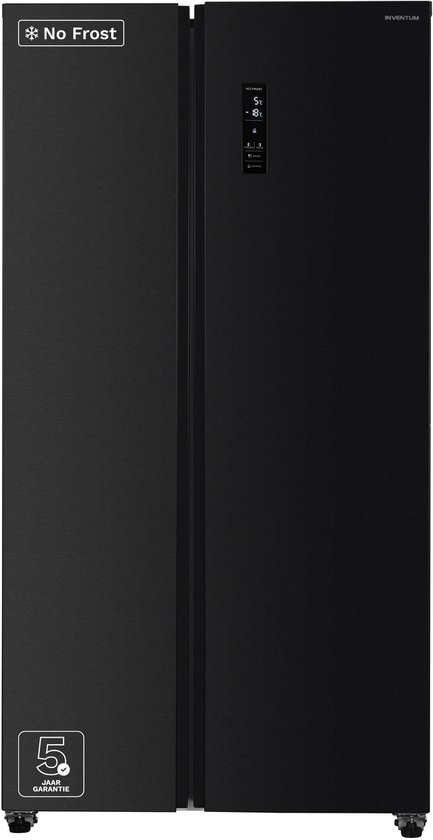 Inventum SKV0180B No Frost energiezuinige Amerikaanse koelkast - 532 liter - Digitaal display - Superkoelen - Supervriezen - Deuralarm - 2 deuren - Zwart
