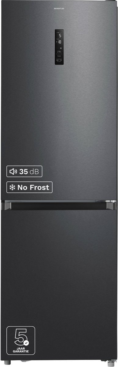 Inventum KV1850B No Frost energiezuinige koel-vriescombinatie - 185 cm hoog - 338 liter - Zeer stil: 35 dB - Superkoelen - Supervriezen - Energielabel C - Vrijstaand - Zwart — afbeelding 3