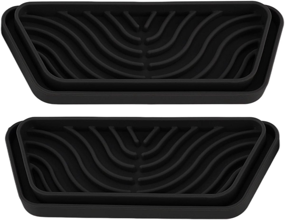 Lekbak Set - Water Opvangbak - Apparaten Schoon Houden - Snijdbaar Ontwerp - 2 Stuks - Zwart