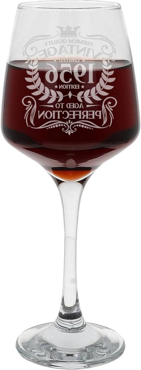 Wijnglas - Verjaardagscadeau - Cadeau geven - Gegraveerd ontwerp - 400ml - Transparant