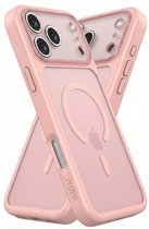 Coque IYUPP compatible avec iPhone 17 Pro – Compatible MagSafe – Coque arrière antichoc – Rose transparent