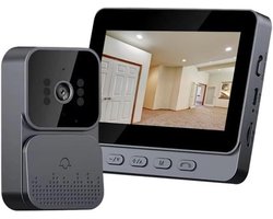 Draadloze Slimme Videodeurbel - 4,3-inch Scherm Met Deurbelcameraset Draadloze Slimme HD-videobewaking Slimme Deurbel Tweeweg Audio-communicatie Nachtzichtfunctie