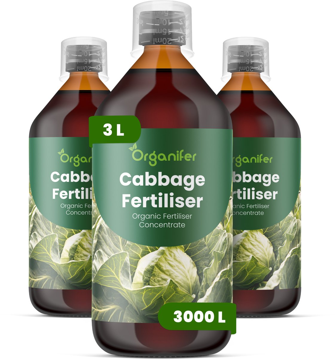 Vloeibare Meststof Voor Kool 3X1 L Voor 3000 L - Npk 3-4-3 - Krachtige Groei -Sterke Bladontwikkeling - Sterk Wortelstelsel - Weerbaarheid - Structurele Stevigheid - Stabiel Groeiritme - Consistente Oogstkwaliteit - Organifer