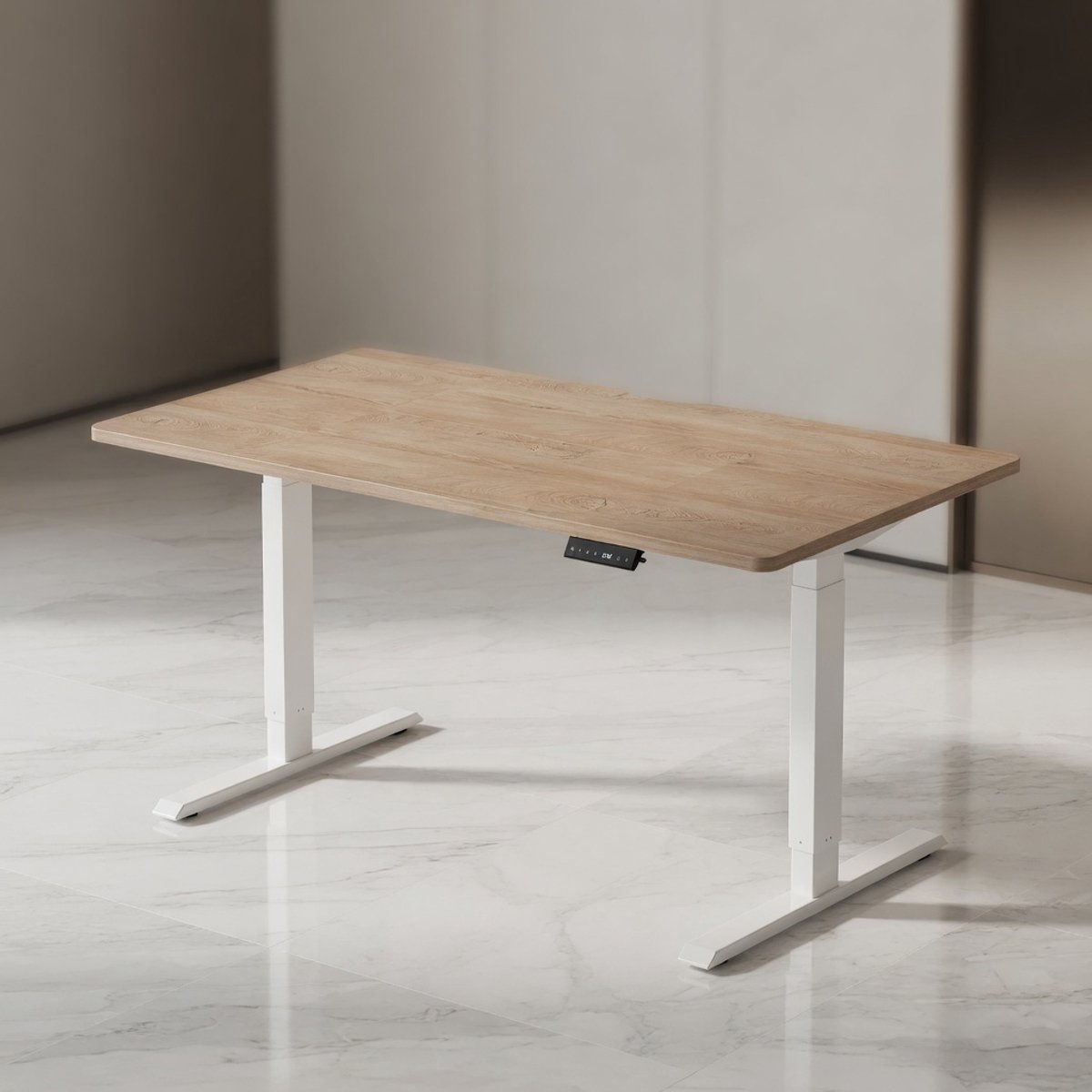 Elektrisch Zit-Sta Bureau 160x80 cm met USB-A & USB-C – Ergonomisch In Hoogte Verstelbaar Bureau – Stil, Stabiel & Modern Eiken Design voor Thuiswerkplek | Mobili Bella