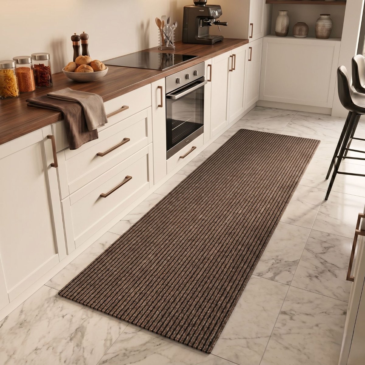 FLOORDIREKT Keukenloper - Tapijtloper - Granada - Beige - 80 x 100 cm