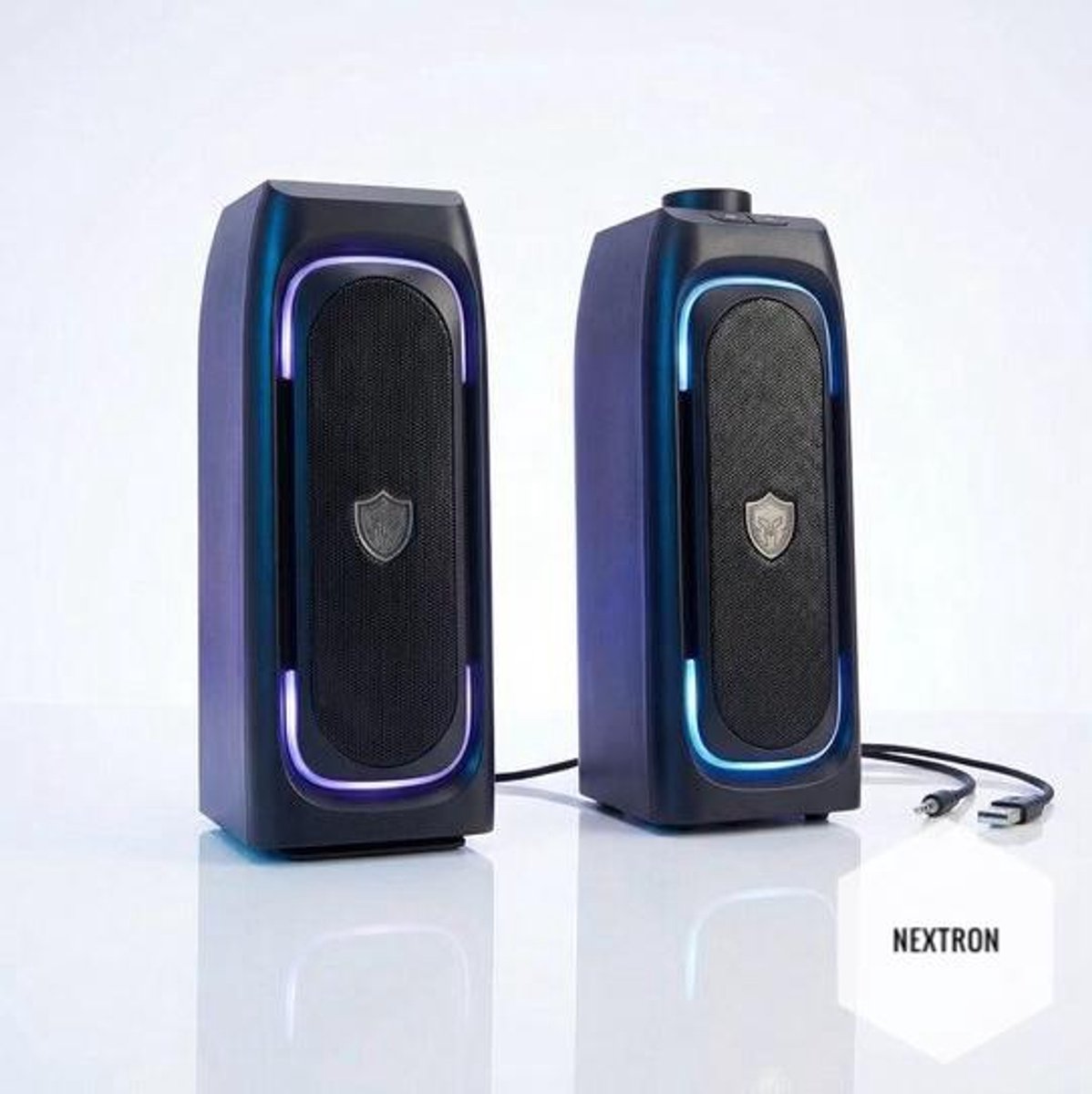 Nextron - 2-in-1 soundbar gamingspeakers met licht game gaming speakers boxen muziek geluid audio video laptop of pc led verlichting merk: Battletron