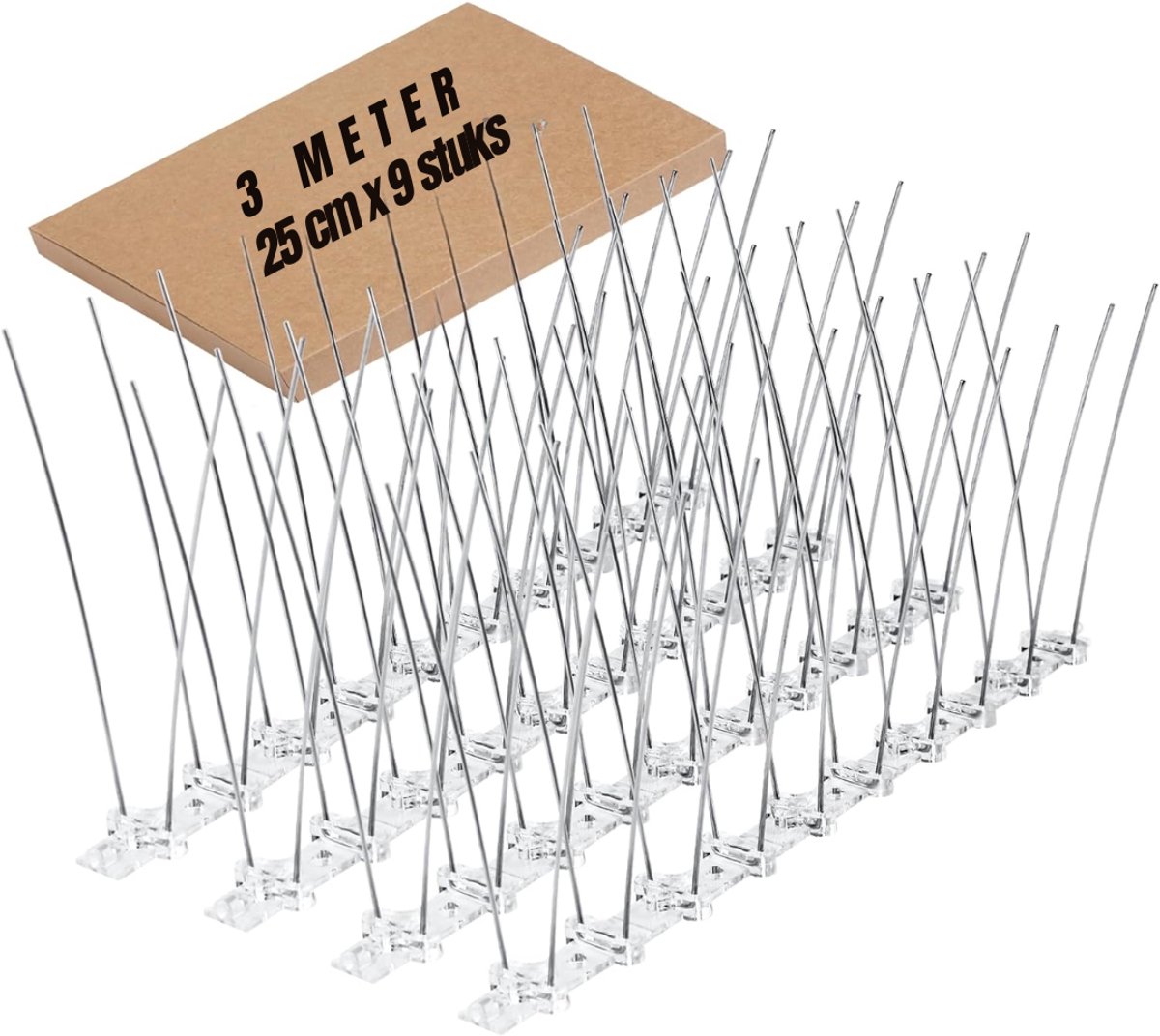 SVN® Duivenverjager - Duivenpinnen - Vogelpinnen - Duivenpinnen Met Plakstrip - Zilver - 25cm x 14cm x 11cm