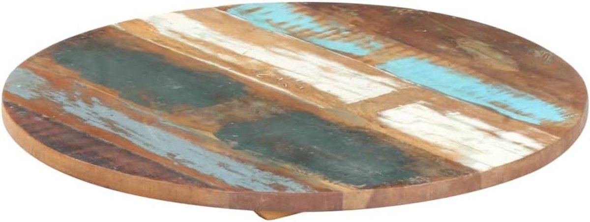 Tafelblad Rond - Tafelonderdeel Blad - Tafel Vernieuwen - Massief Gerecycled Hout - 40 cm - Donkerbruin