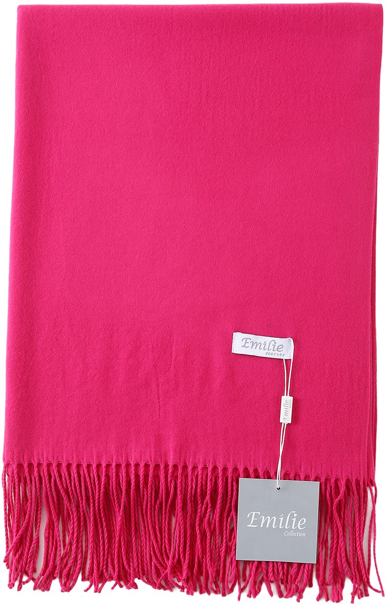Emilie Collection - sjaal - omslagdoek - pashmina - fuchsia roze - 180X60CM - 100% Gerecycled polyester