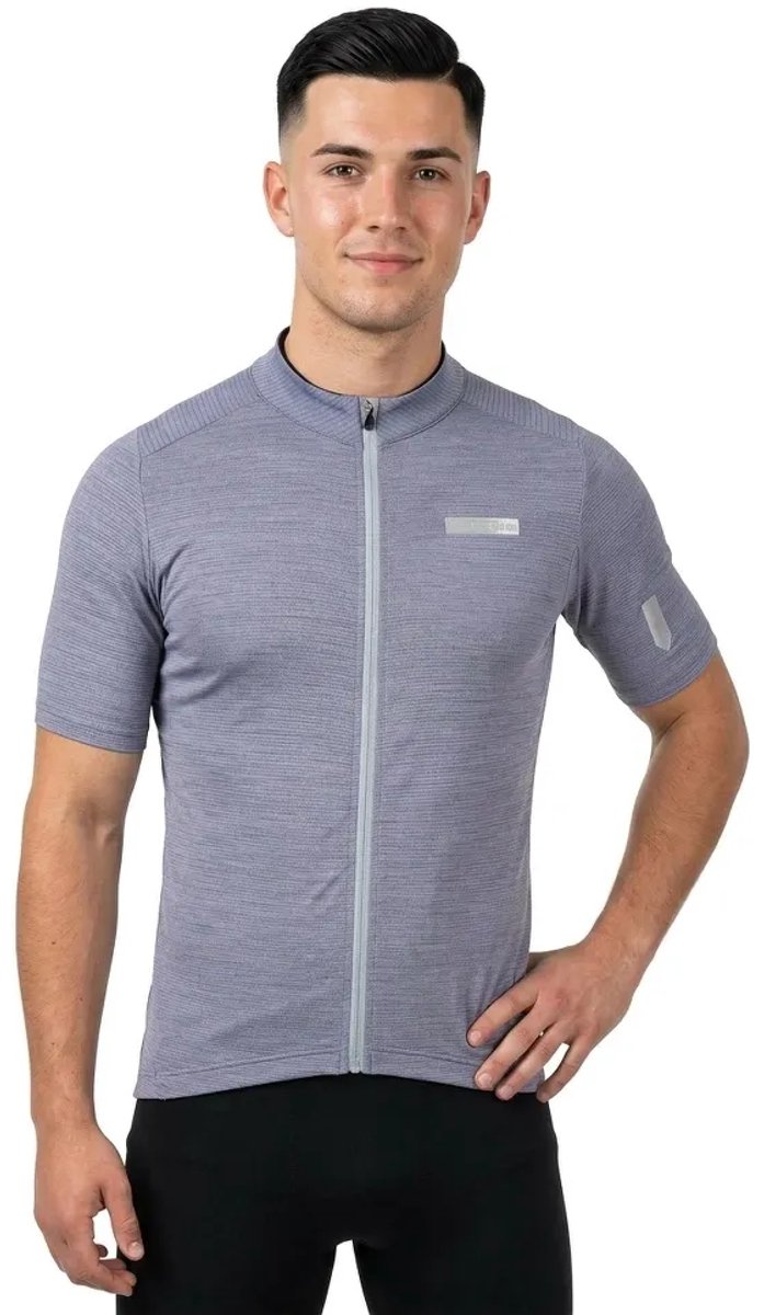 Q36.5 Adventure Tech Merino Korte Mouw Wielertrui Blauw,Grijs M Man