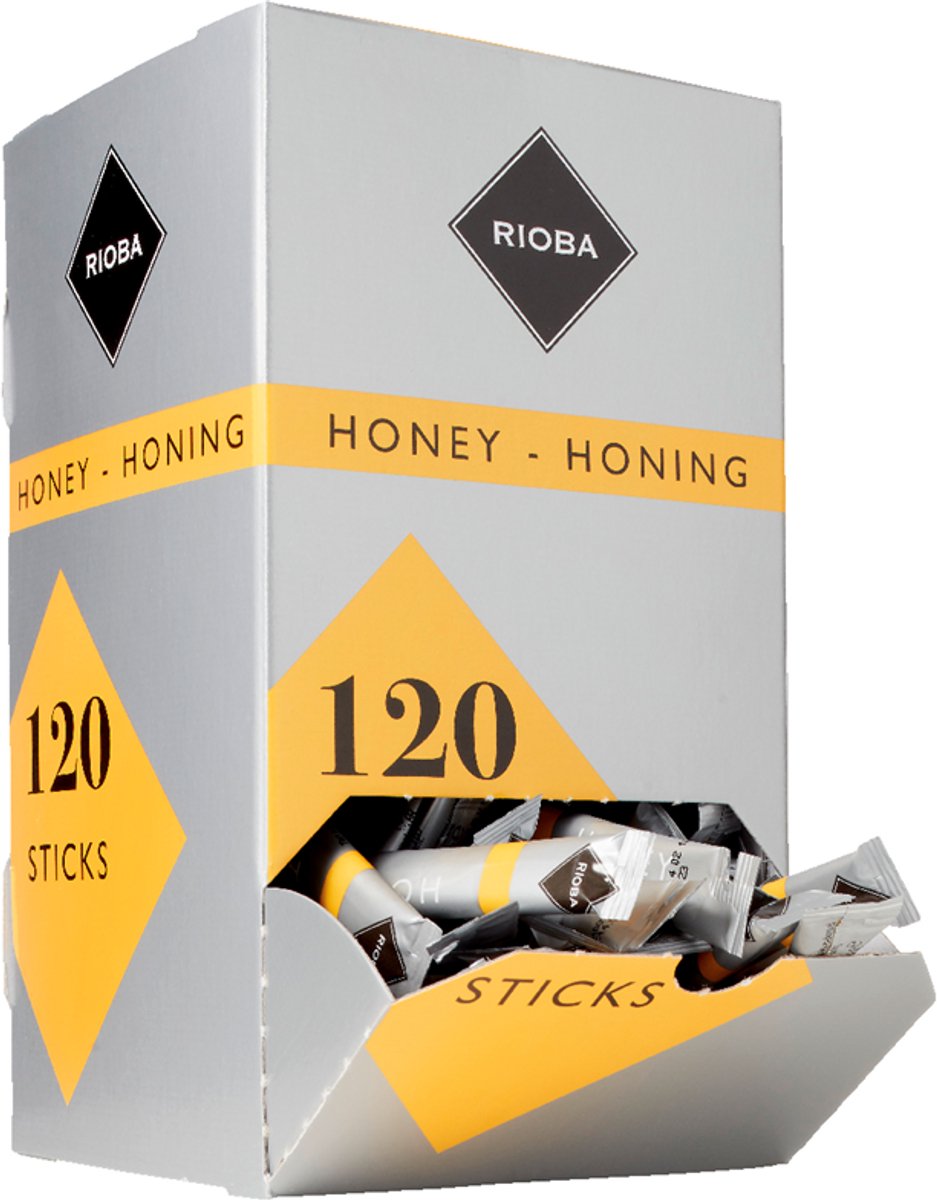 Rioba honing sticks - natuurlijke zoetmaker voor thee en yoghurt - 120 x 8 gram