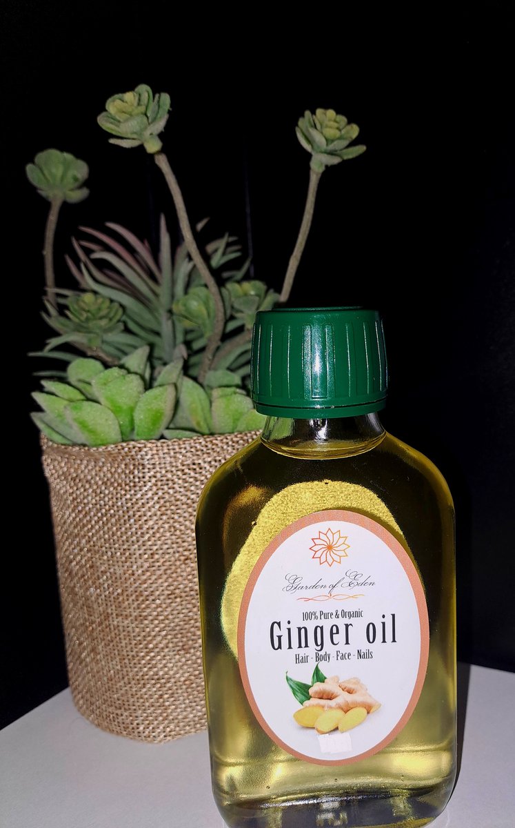 Pure organic gember olie / gemberolie 100 ml voor huid, haar, spieren en nagels - massage olie - body olie - haarolie - druivenpitolie - druivenpit olie - nagel olie