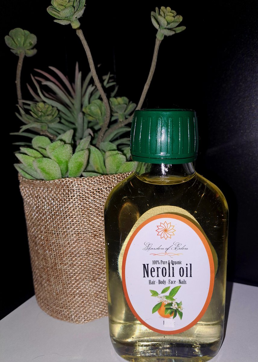 Pure organic Neroli / oranjebloesem olie 100ml voor huid en haar en nagels en gezicht - sinaasappelbloesem olie - body olie - massage olie - haarolie - nagel olie - druivenpit olie - druivenpitolie