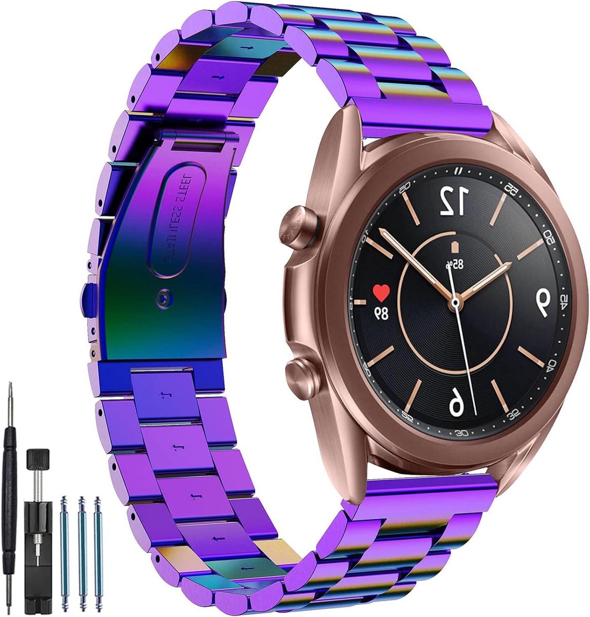 Reservebandje Horloge - Metalen Band - Dagelijks Gebruik - Quick Release - 22 mm - Multicolor