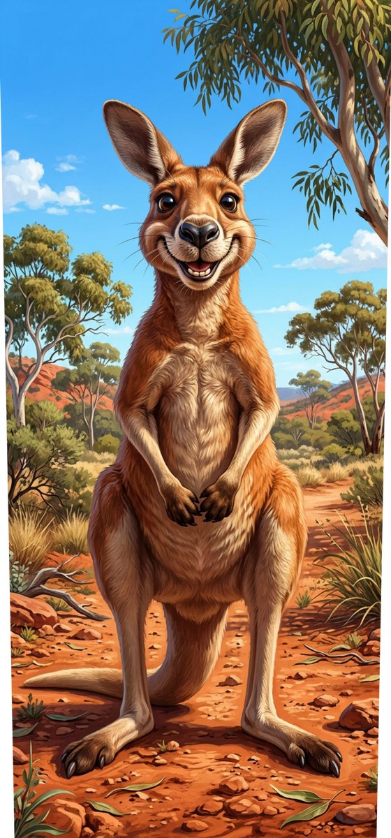 Klikosticker kangaroe 37x80 cm. (zie ook de andere designs)