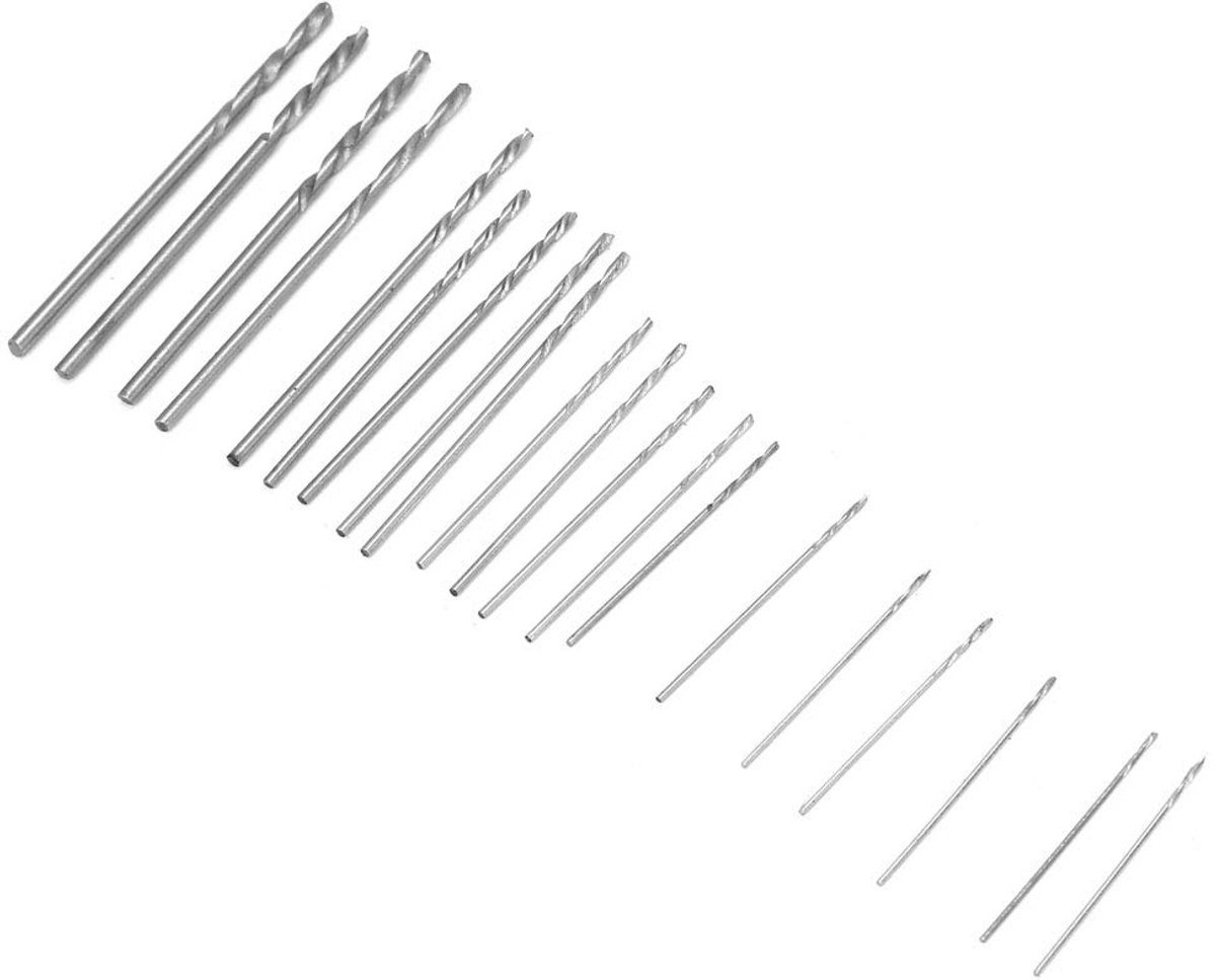 Mini Micro HSS Boor Set 20 Stuks 0.3mm-1.6mm voor Houtbewerking en Elektronica Reparatie, Precisie Handgereedschap