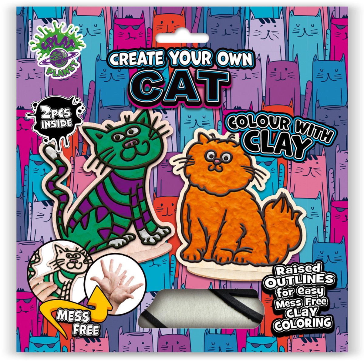 Splat Planet Clay Colouring Set Katten 24 x 23,7 x 2,7 cm