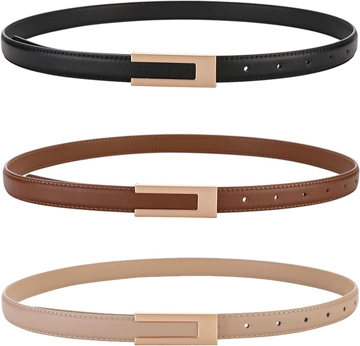 Verstelbare leren riemen voor dames, retro vintage accessoires, dunne jeansriem en tailleband met gesp