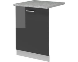 Vaatwasser Frontpaneel - Vaatwasfront Deurpaneel - Keuken Integratie - Hoogglans Antraciet - 60 cm breed - Antraciet