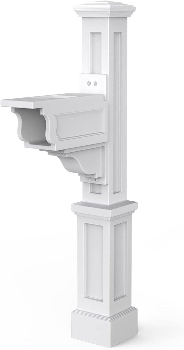 Brievenbus paalbekleding - Postkast decoratie - Post ontvangen - UV-beschermde kunststof - 4x4 inch paal - Wit