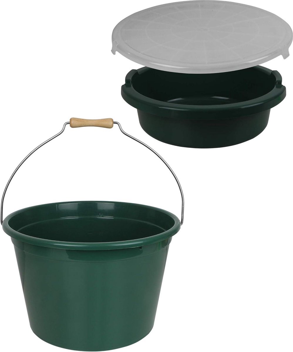 Voederemmer - Visvoer bak - Feedervissen - Ruimtebesparend op te bergen - 25 liter - Zwart