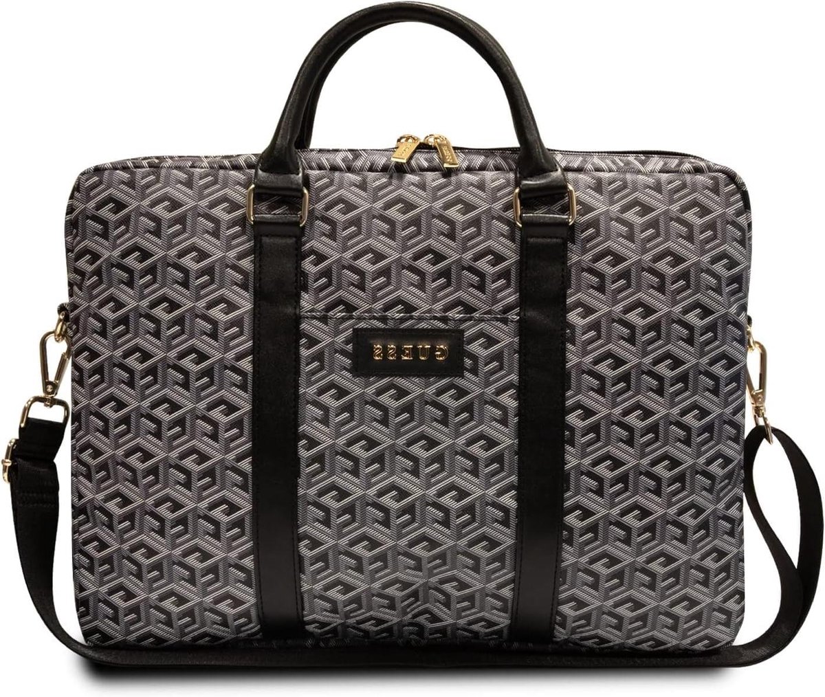 Laptop Tas - Schoudertas Computer - Modieus Beschermen - G Cube Print - 16 inch - Zwart