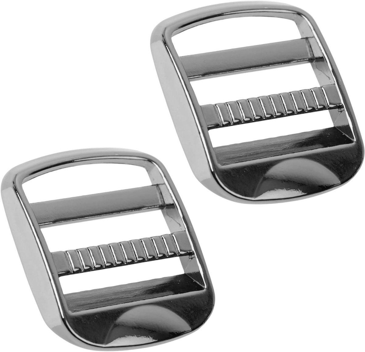 Metaal Gespen - Laddergesp Vervanging - Spanbanden Bevestigen - Geribbelde Middenbalk - 25 mm Breed - Grijs Zwart