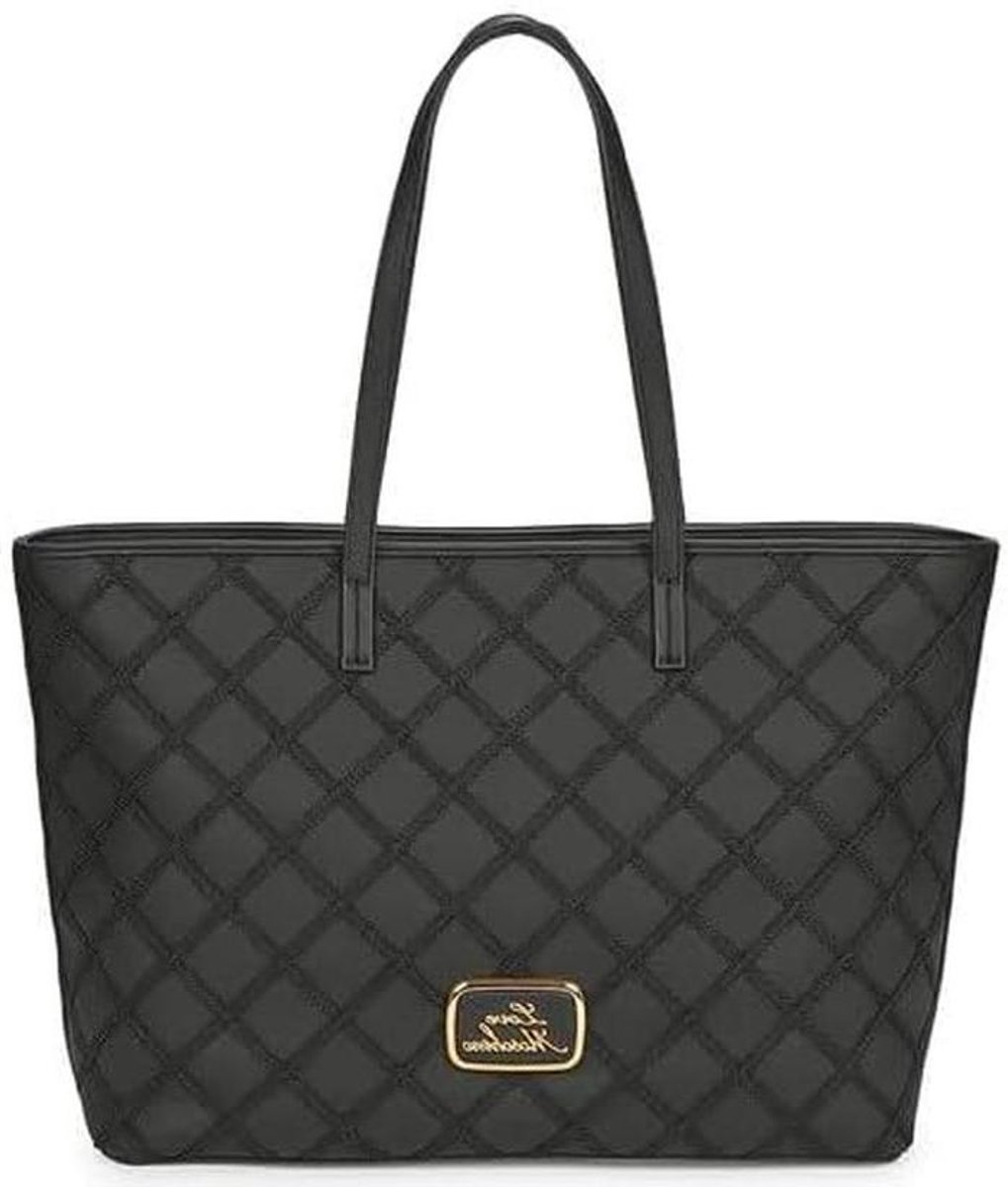 Dames Shopper - Grote Tas - Dagelijks Gebruik - Lace Detail - 46 cm - Zwart