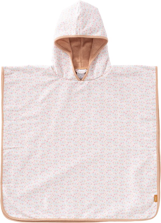 Fresk UV badponcho one size - Badcape met Capuchon – Sneldrogend Strandlaken - Meisjes - Roze - Garden Flowers