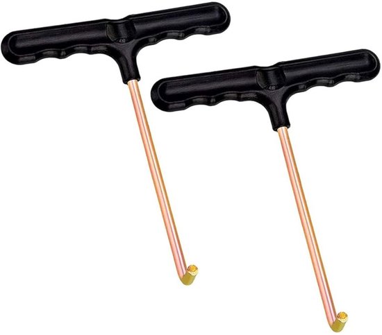 Trampolineveertrekker, metalen T-haak, trampolineaccessoire voor tent, universeel handgereedschap, trampolineveertrekker, zwart, 2 stuks