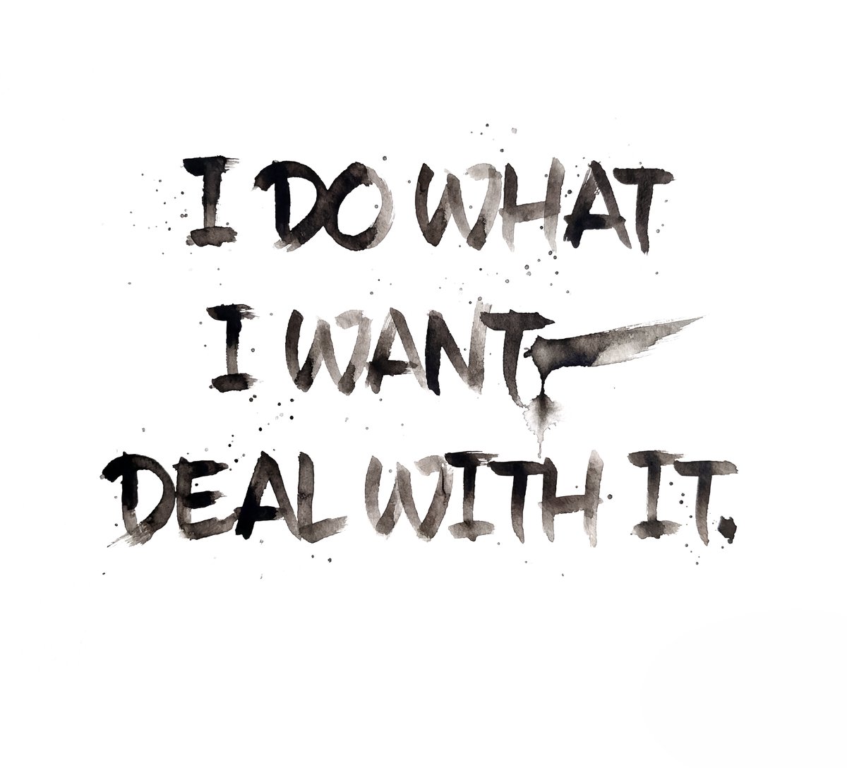 Schilderij Woonkamer of Kantoor - 60 x 60 cm - Bold & Brutal No9 Attitude Canvas – Mindset & Positiviteit - Wit met zwarte tekst