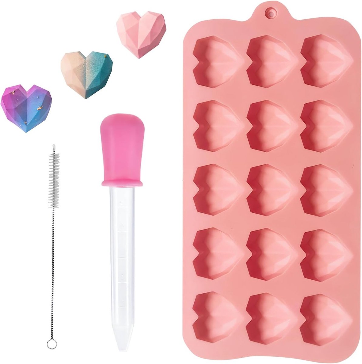 Hartvormige Silicoon Mallen voor Chocolade en Taart, Herbruikbare Mallen voor Chocolade, Jelly en Cake, Perfect voor Valentijnsdag en Feestjes