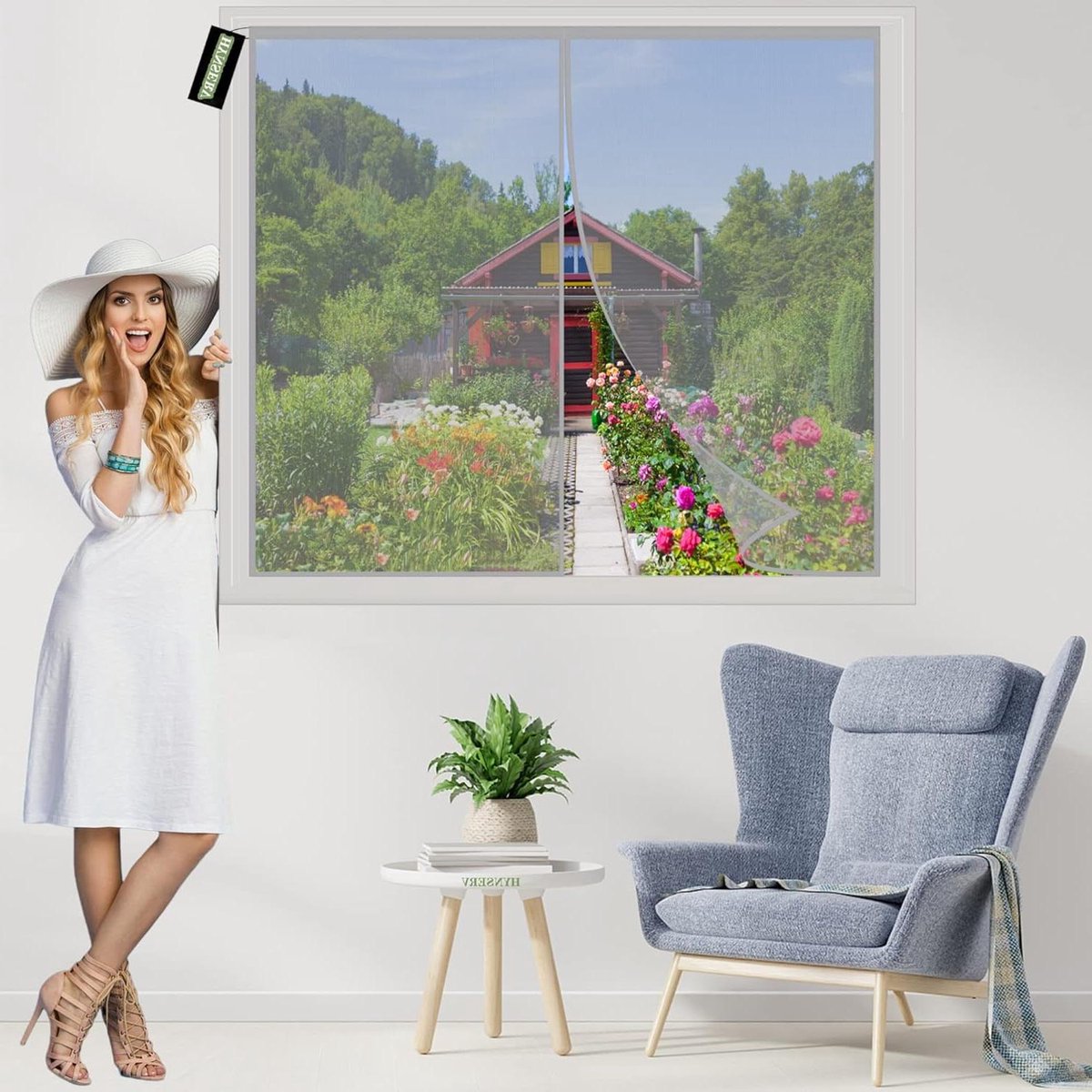 Horren voor ramen - Insectenwering gaas - Buiten houden insecten - Zelfklevende tape - 80x110cm - Grijs