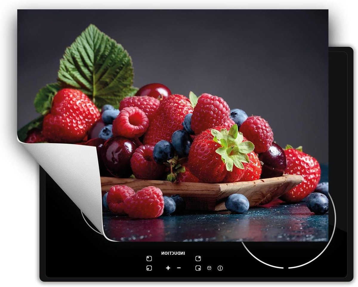 Inductie Beschermer - Kookplaat Mat - Keuken Decoratie - Anti Slip - 70x52 cm - Fruit Print