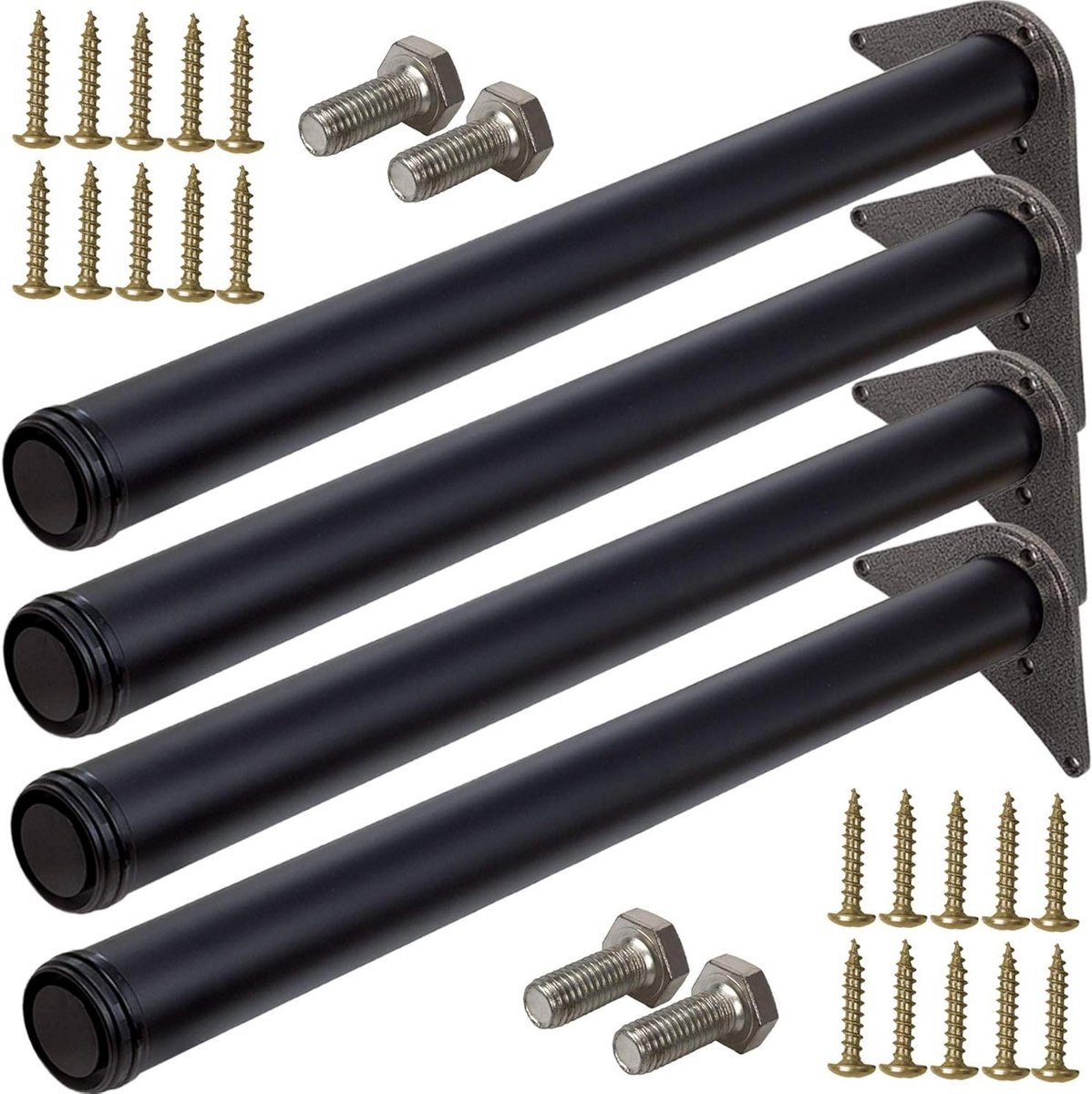Tafelpoten set - Meubelonderstel - Meubels maken - In hoogte verstelbaar - 4 stuks 87 cm - Zwart mat