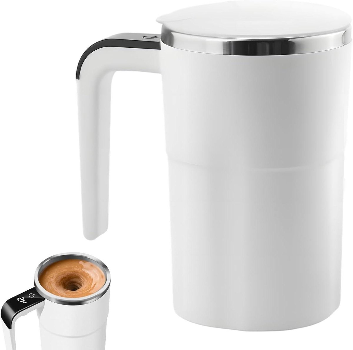 Zelfroerende Mok - Elektrische Beker - Drankjes Mengen - Automatische Mixer - 380 ml - Wit