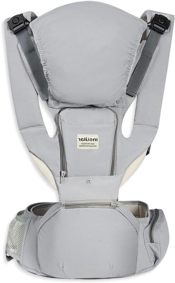 Draagzak met heupzitje - Baby drager - Comfortabel dragen - 3-in-1 afneembaar ontwerp - Tot 15 kg - Grijs