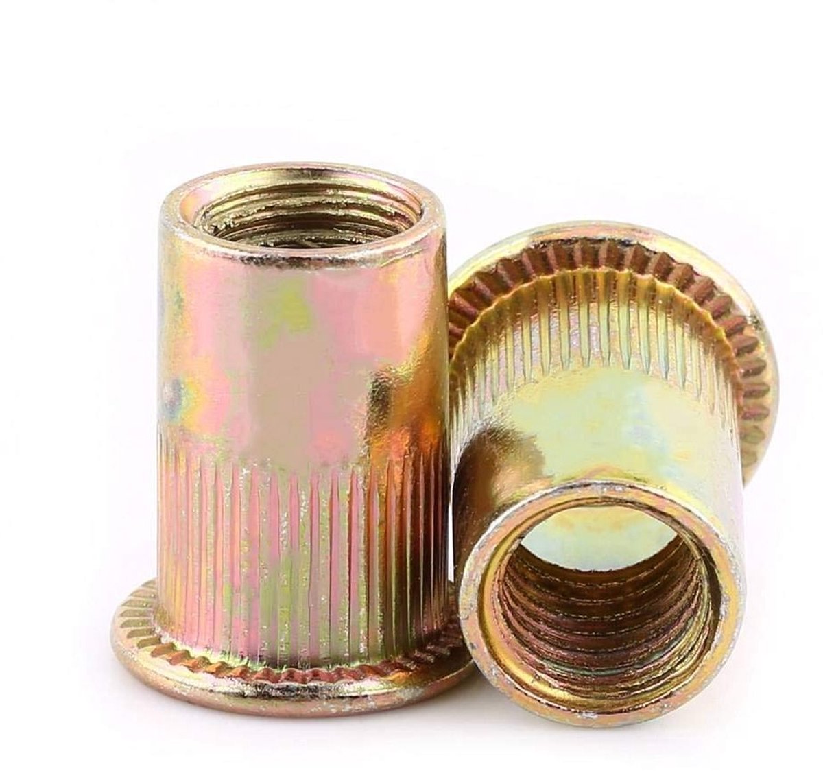 Assortiment van 100 Stuks M3 Carbon Staal Rivnuts met Platte Kop, M3 tot M12 Formaten