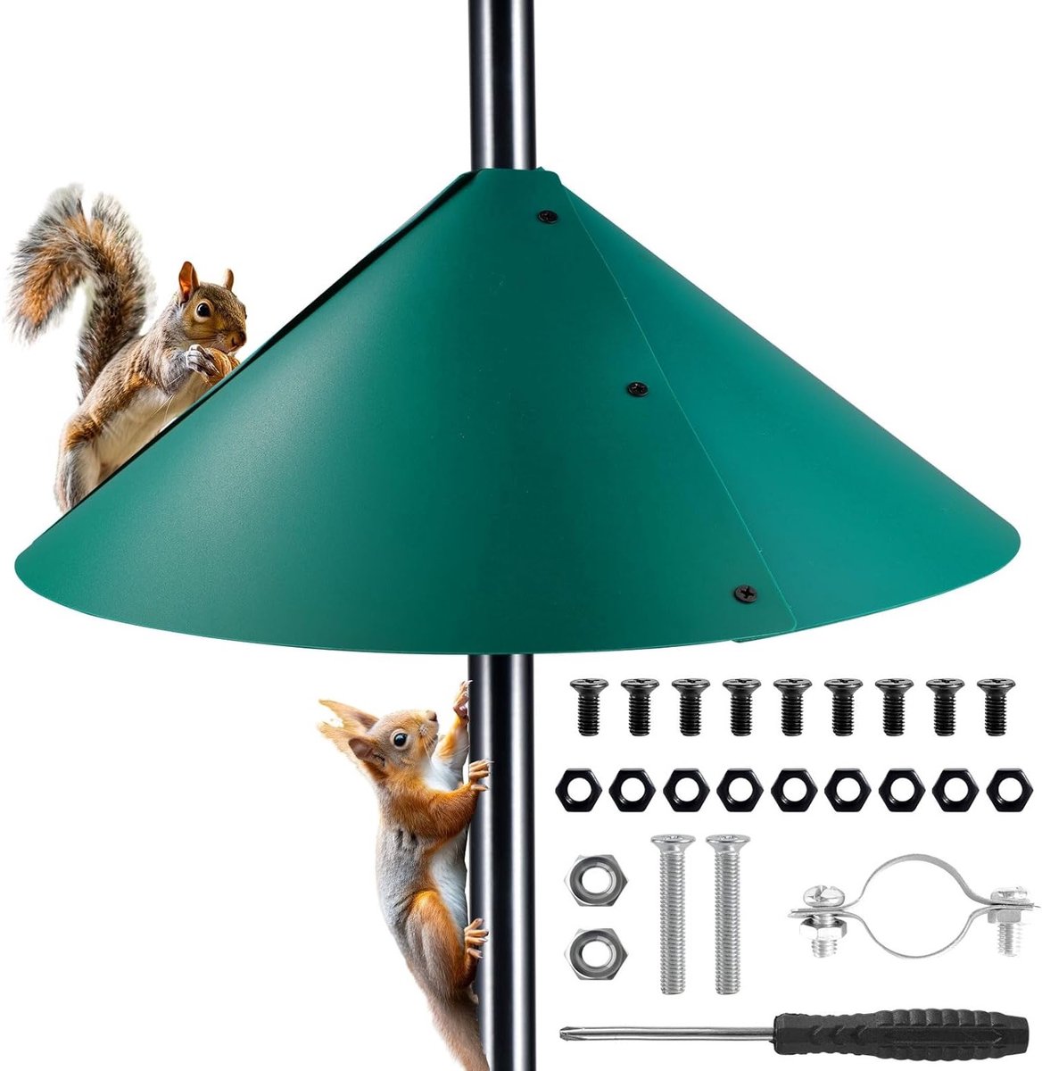 Grote Plastic Eekhoornbeschermers van 45 cm voor Vogelvoeders, Eekhoornbeveiliging, Buitenbescherming en Vogelhuisjes