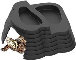 Schildpadden waterschaal - Reptielen bad - Terrarium inrichting - Met zachte helling - 17.5 x 16.4 x 7 cm - Zwart