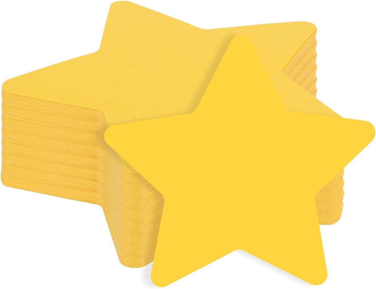 Gouden Sterren Knipsels 10cm - 100 Stuks Dubbelzijdige Papieren Sterren voor Decoratie in Klaslokaal, DIY Schoolprojecten en Feestversieringen