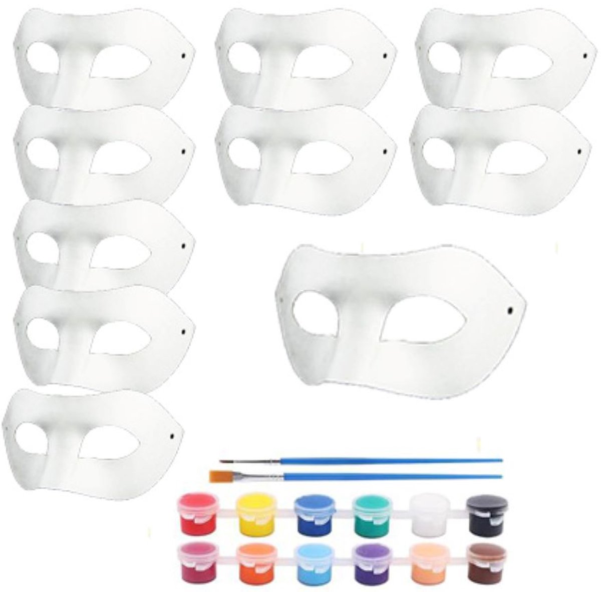 Killogood 10 dierenkostuummaskers - orkmaskers - papieren orkmaskers - doe-het-zelf handgeschilderde maskers - doe-het-zelf witte papieren maskers - geschikt voor carnaval - cosplay - Halloween - Zorro (met studs)