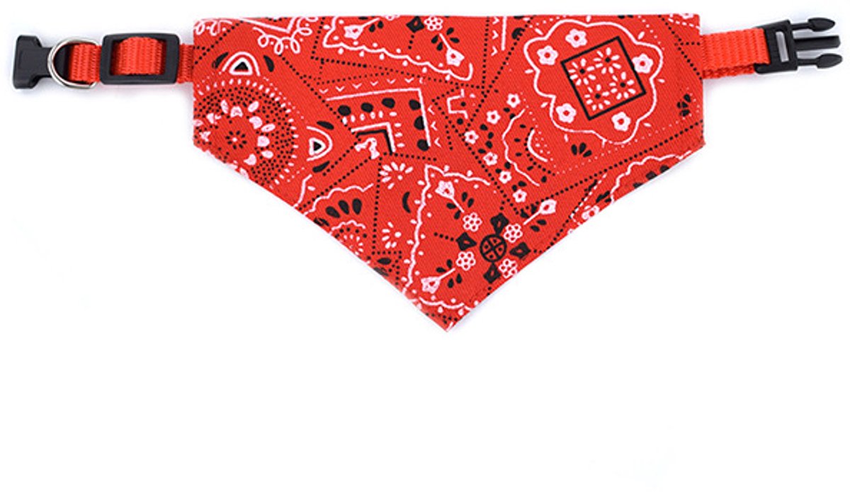 Killogood Schattige Kattenaccessoires Slabbetje Kwijl Doekje Verstelbare Rand Slabbetje Golden Tabby Ragdoll Kattenhalsdoek Universele Driehoekshalsdoek (Rood-M)