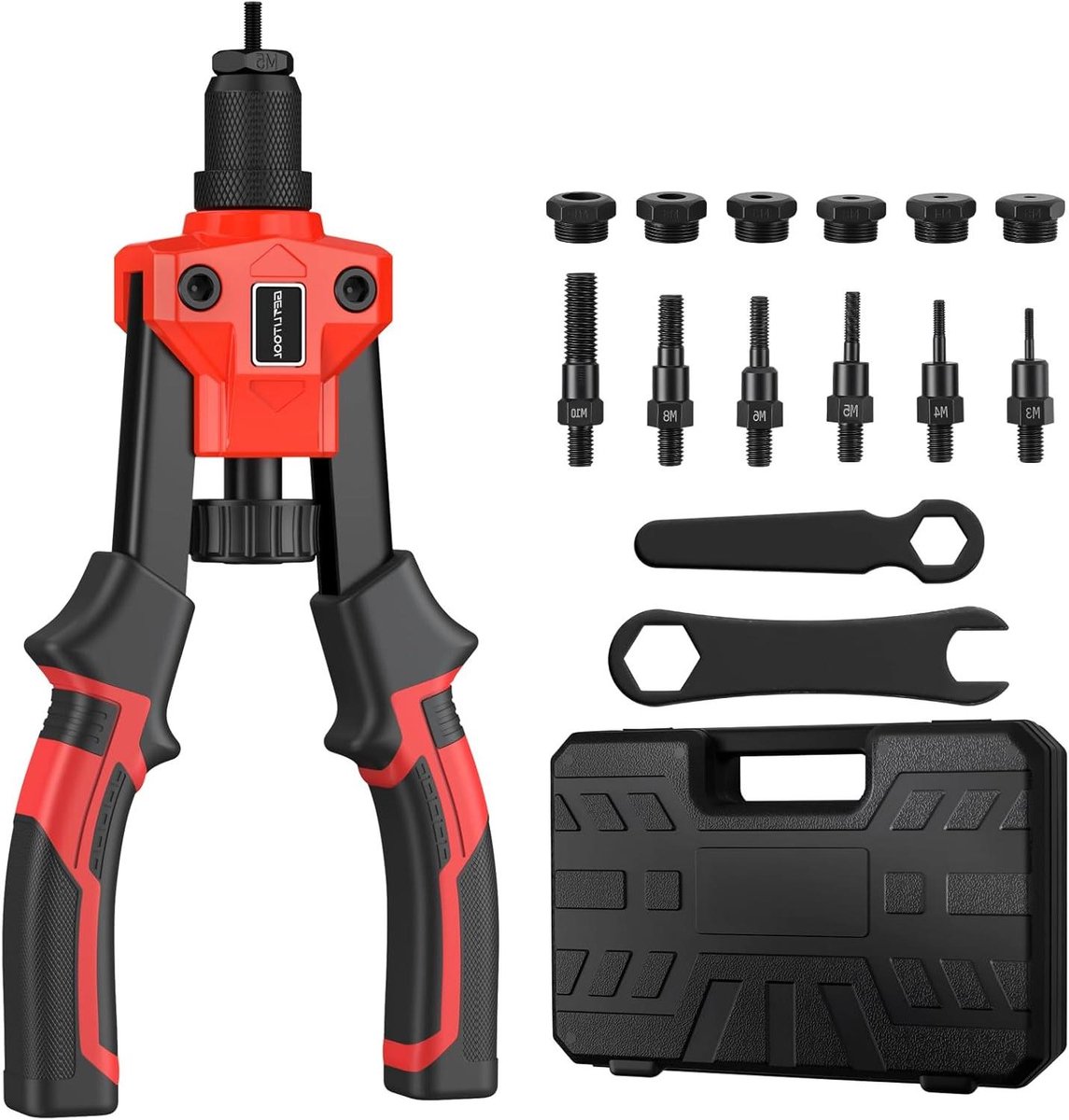 Klinkmoertang Set - Klinknageltang Draadklinktang - Metaalbewerking - Universele 6-in-1 - 254 cm - Grijs