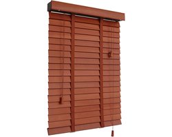 Houten Jaloezieën - Lichtfilterende Rolluiken - Raamdecoratie - Lindehout - 150x280cm - Niet gespecificeerd