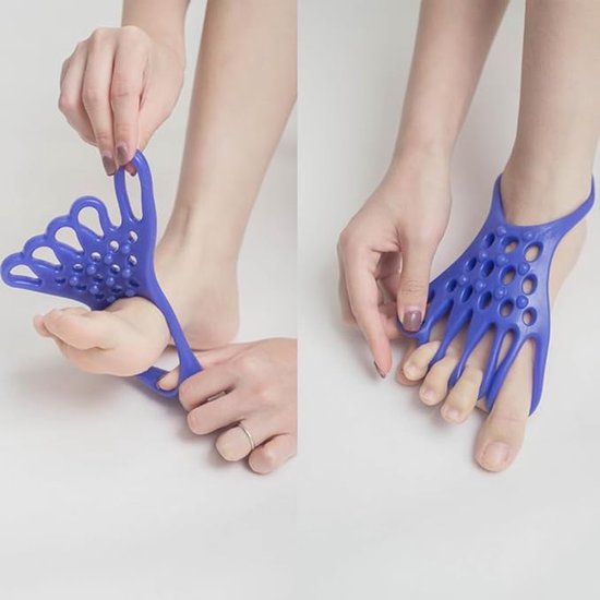 1 paar - Fitness stretch yoga spierontspanningsapparaat - Voetmassage voetstrekapparaat - Yoga teenstrekker - Elastische gelband voor hiel en voet - Blauw - 12,5*13,8*4,2 cm- Voor het verlichten van pijn aan de grote teen — afbeelding 4