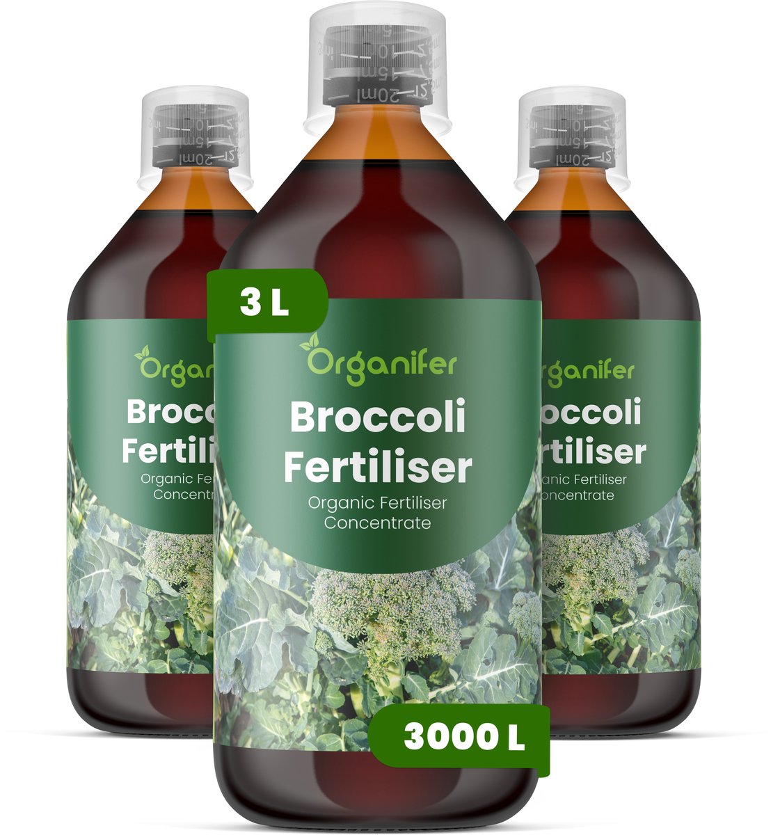 Vloeibare Meststof Voor Broccoli 3X1 L Voor 3000 L - Npk 2-1-8 - Krachtige Groei - Sterk Wortelstelsel - Stressbestendigheid - Nutriëntenopname - Plantvitaliteit - Stevige Stengels - Diepgroene Bladkleur - Voedingswaarde - Organifer