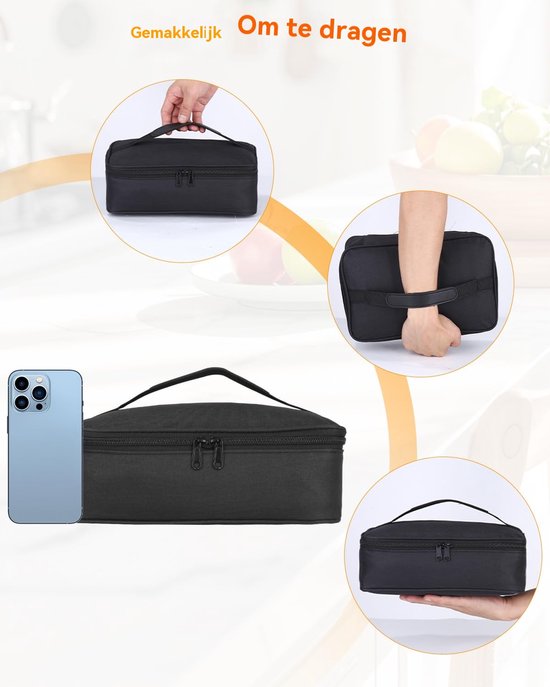 carmdering - Koeltas - geïsoleerde lunchtas 4L - draagbaar en opvouwbaar - waterdicht en lichtgewicht - ideaal voor werk, picknick en reizen - zwart van carmdering — afbeelding 4